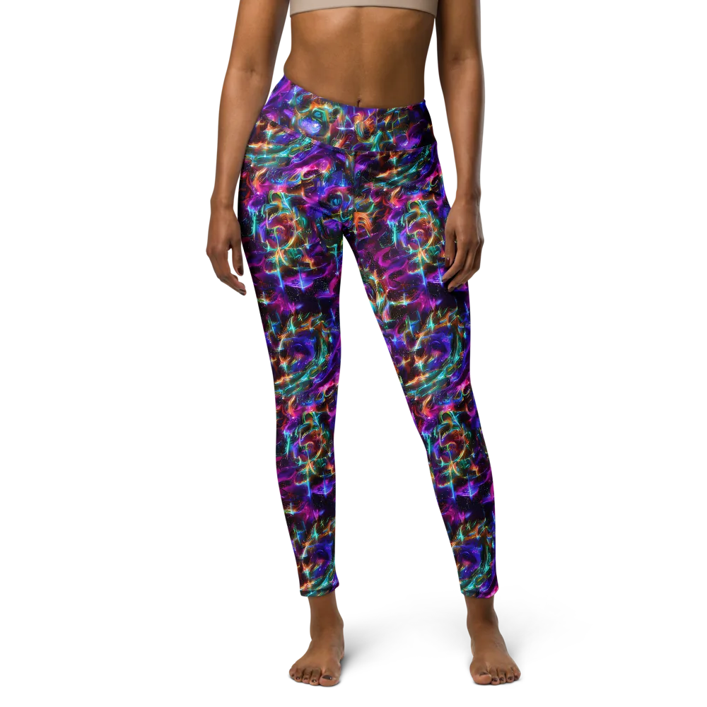 Magenta Mirage on Yoga Leggings — Front