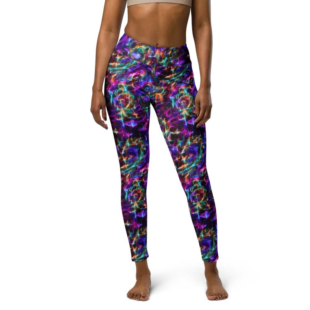Magenta Mirage on Yoga Leggings — Front
