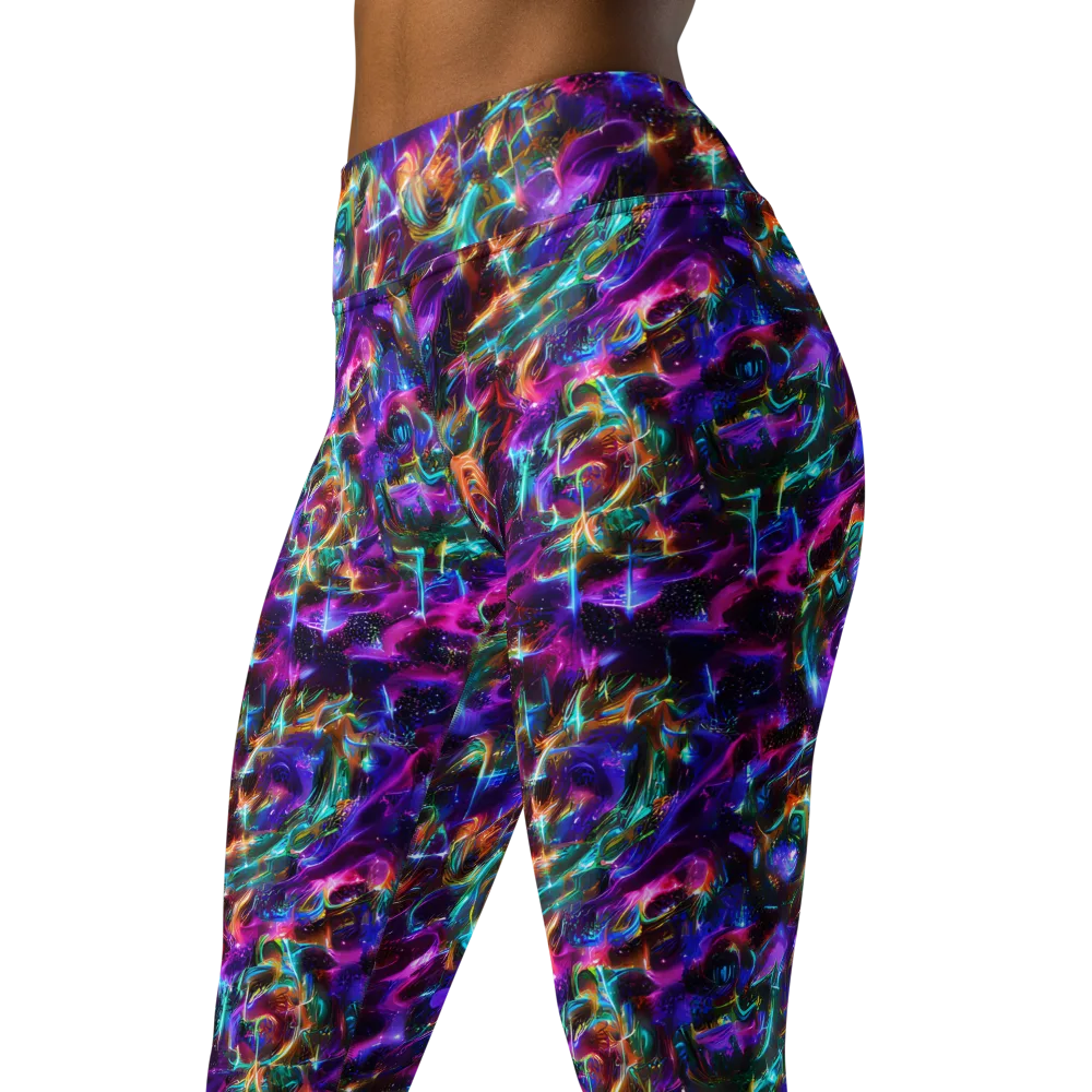 Magenta Mirage on Yoga Leggings — Left Front