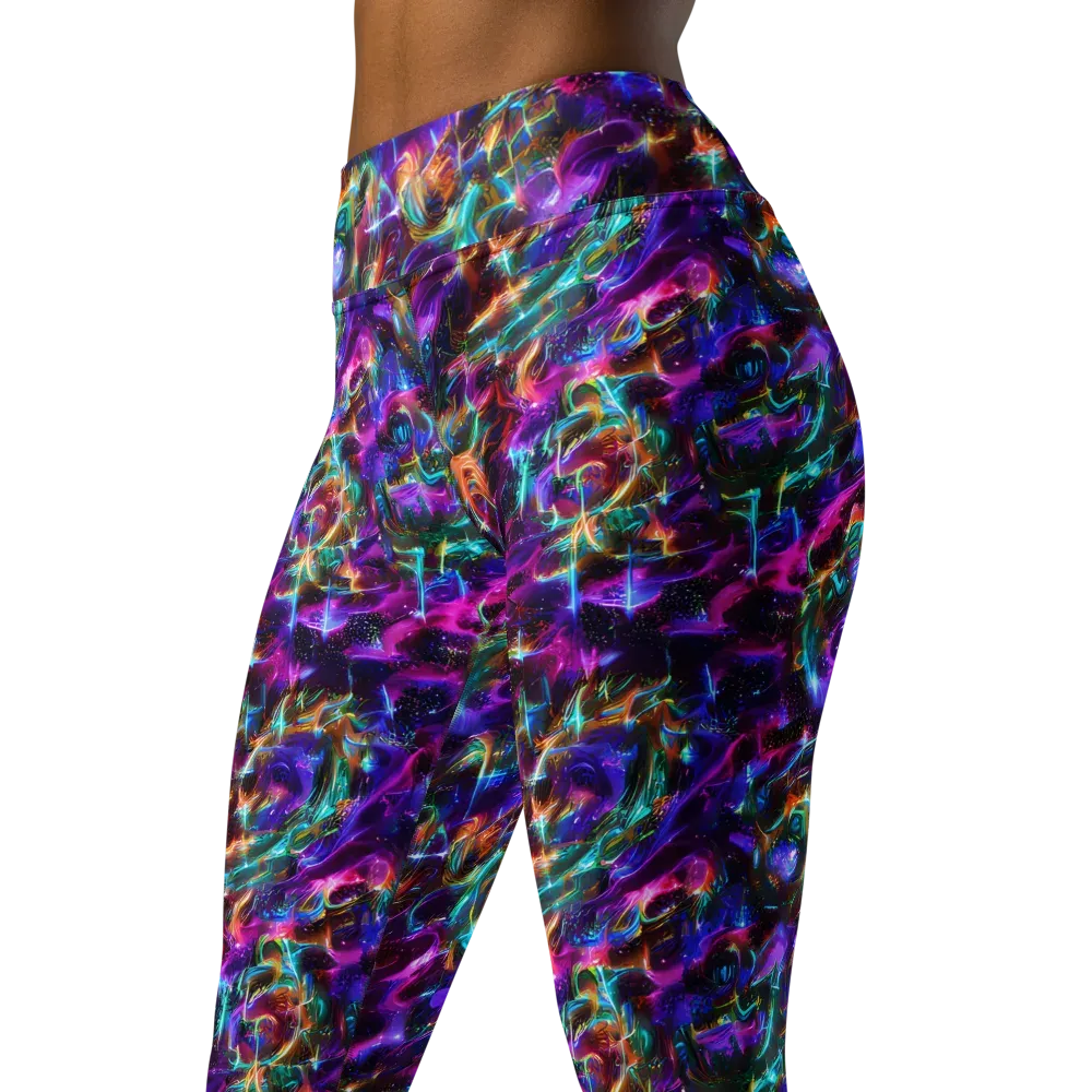Magenta Mirage on Yoga Leggings — Left Front