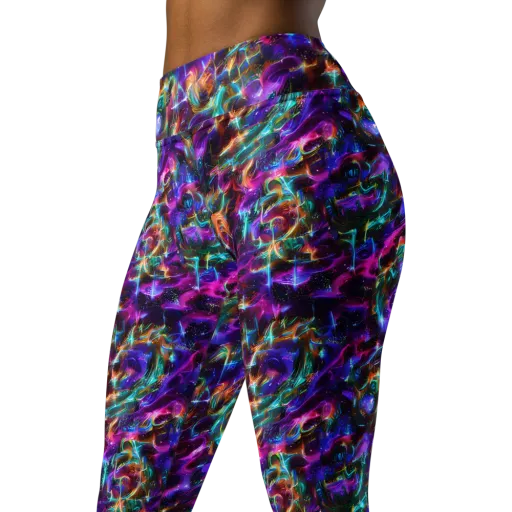 Magenta Mirage on a Yoga Leggings