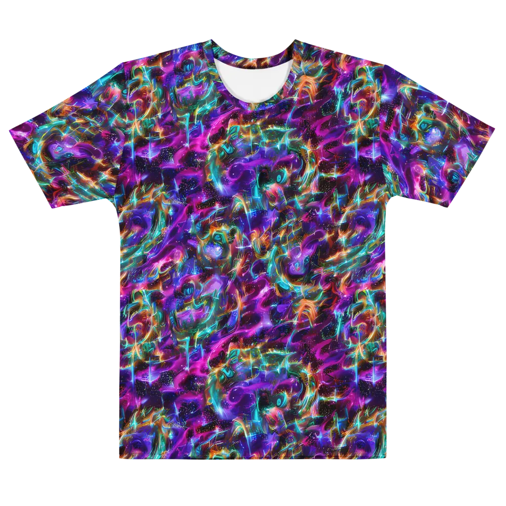 Magenta Mirage on Men's Cotton Crew Neck T-Shirt — Front