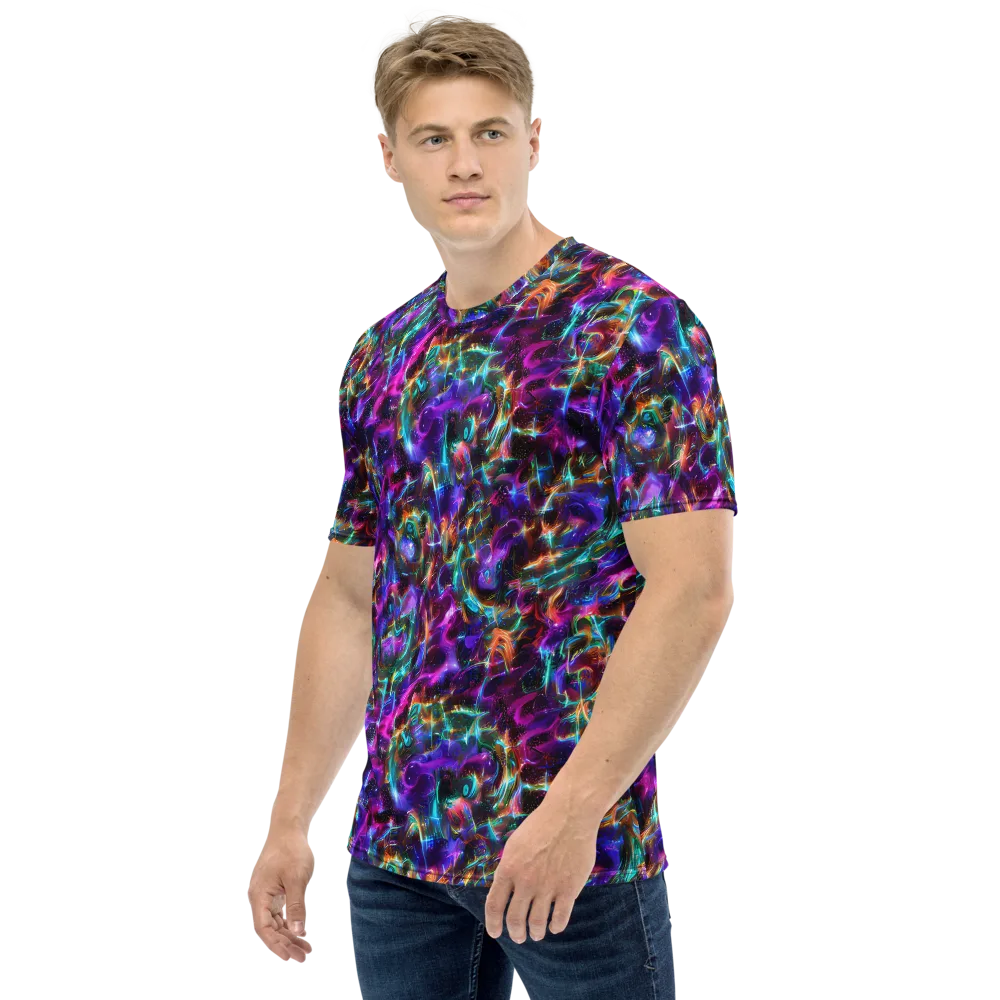 Magenta Mirage on Men's Crew Neck T-Shirt — Left