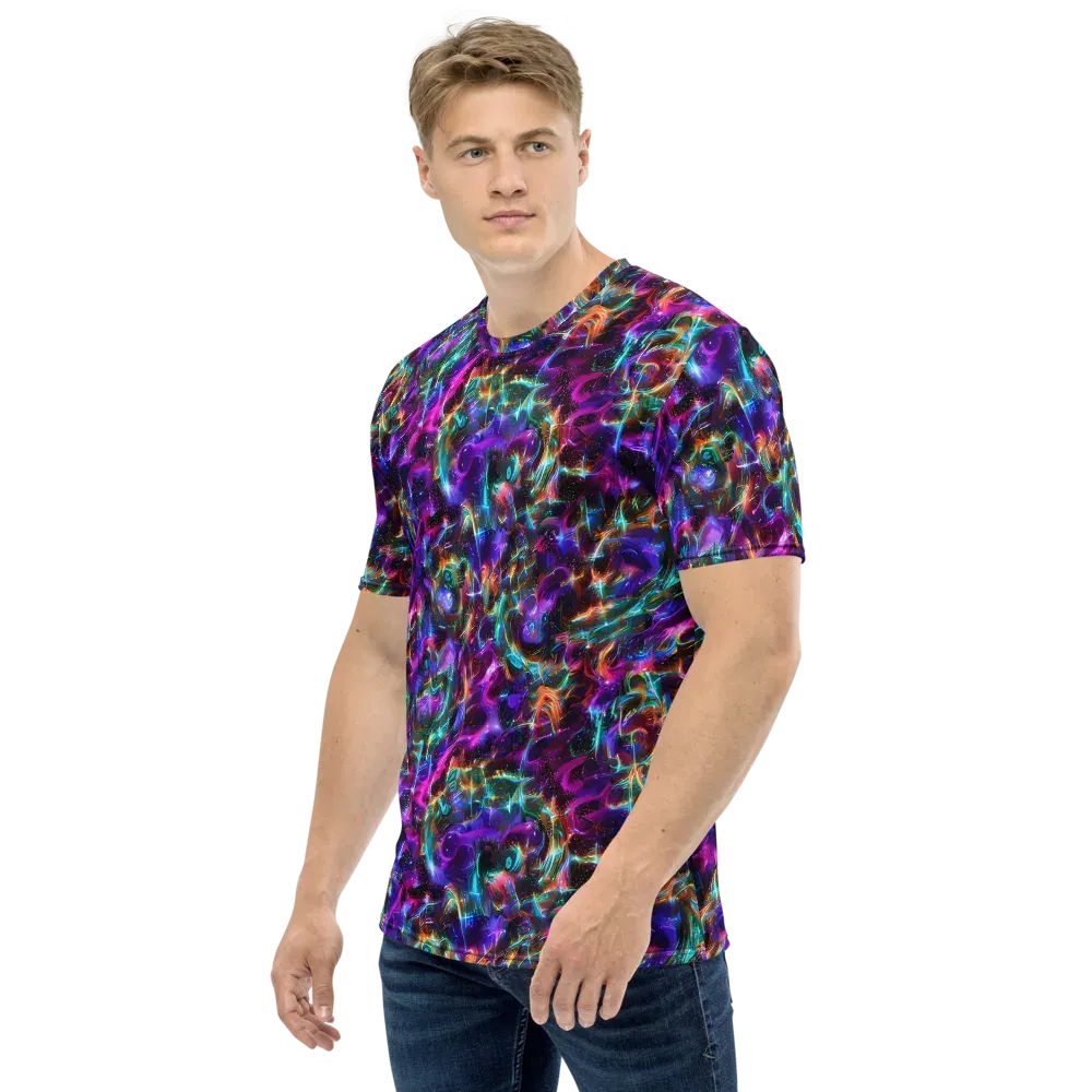 Magenta Mirage on Men's Crew Neck T-Shirt — Left