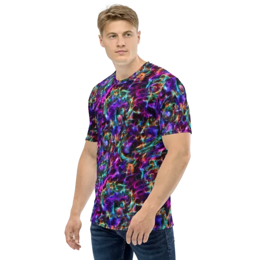 Magenta Mirage on a Men's Crew Neck T-Shirt