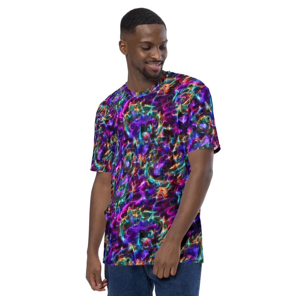 Magenta Mirage on Men's Crew Neck T-Shirt — Left