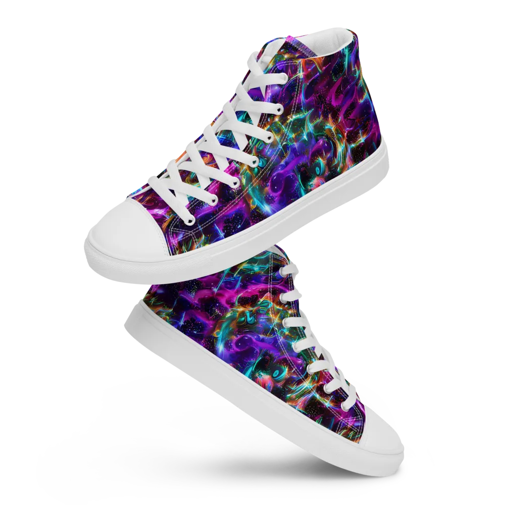 Magenta Mirage on Men's High Top Canvas Shoes — Front