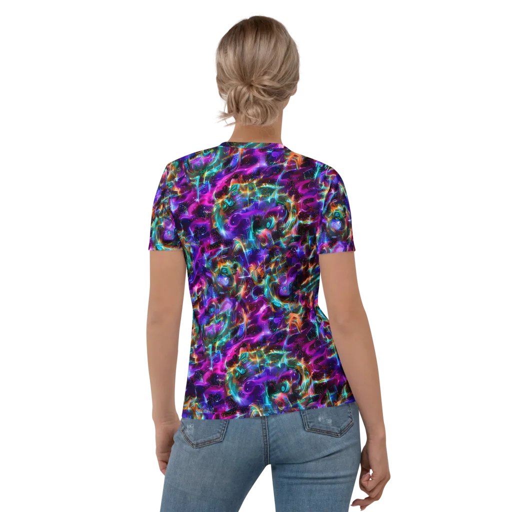 Magenta Mirage on Women's Crew Neck T-Shirt — Back