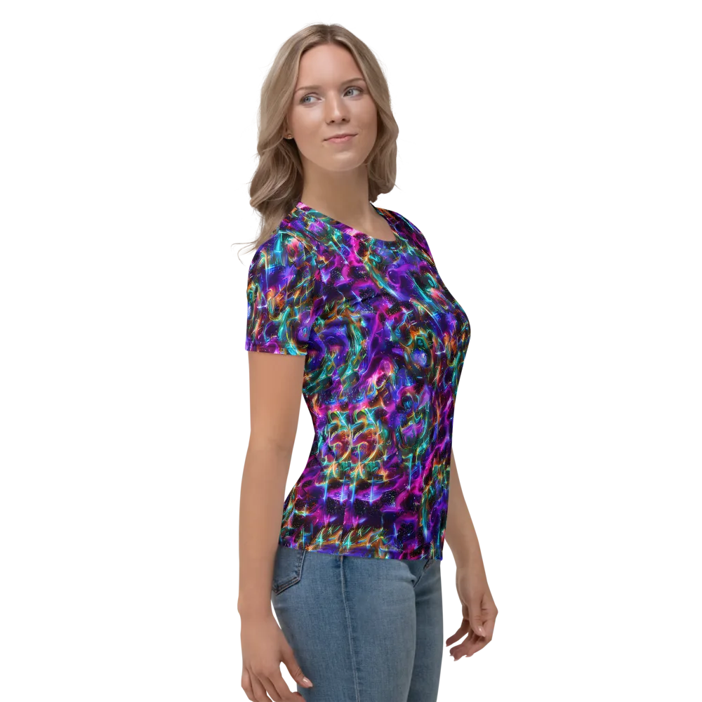Magenta Mirage on Women's Crew Neck T-Shirt — Right