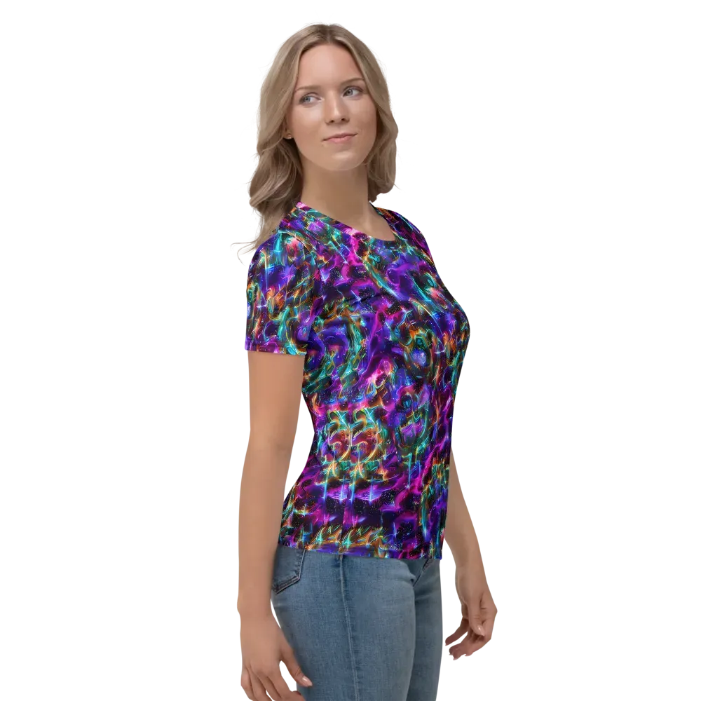Magenta Mirage on Women's Crew Neck T-Shirt — Right