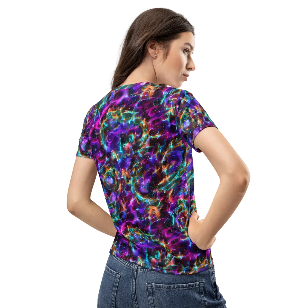 Magenta Mirage on Women's Crew Neck T-Shirt — Back