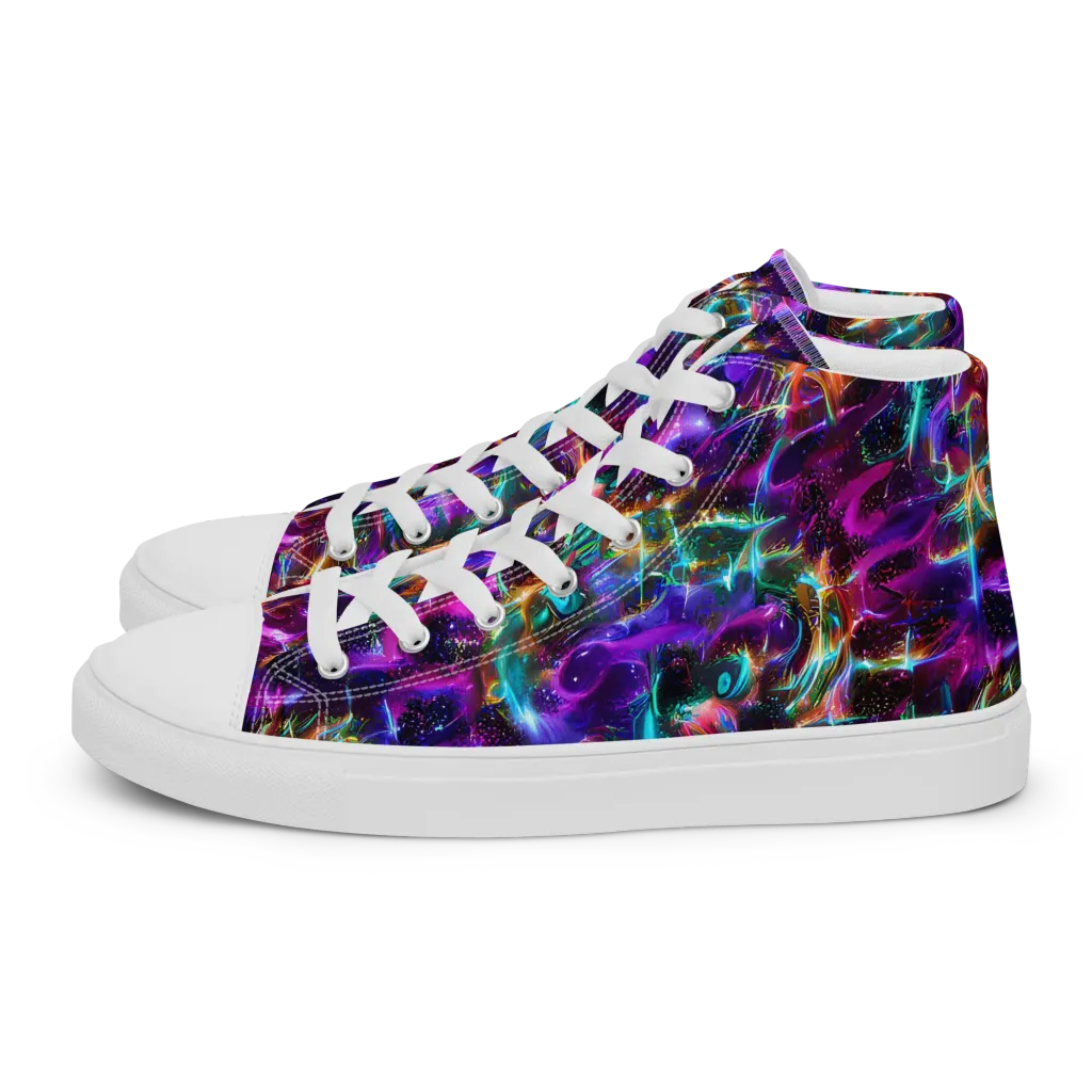 Magenta Mirage on Women's High Top Canvas Shoes — Left