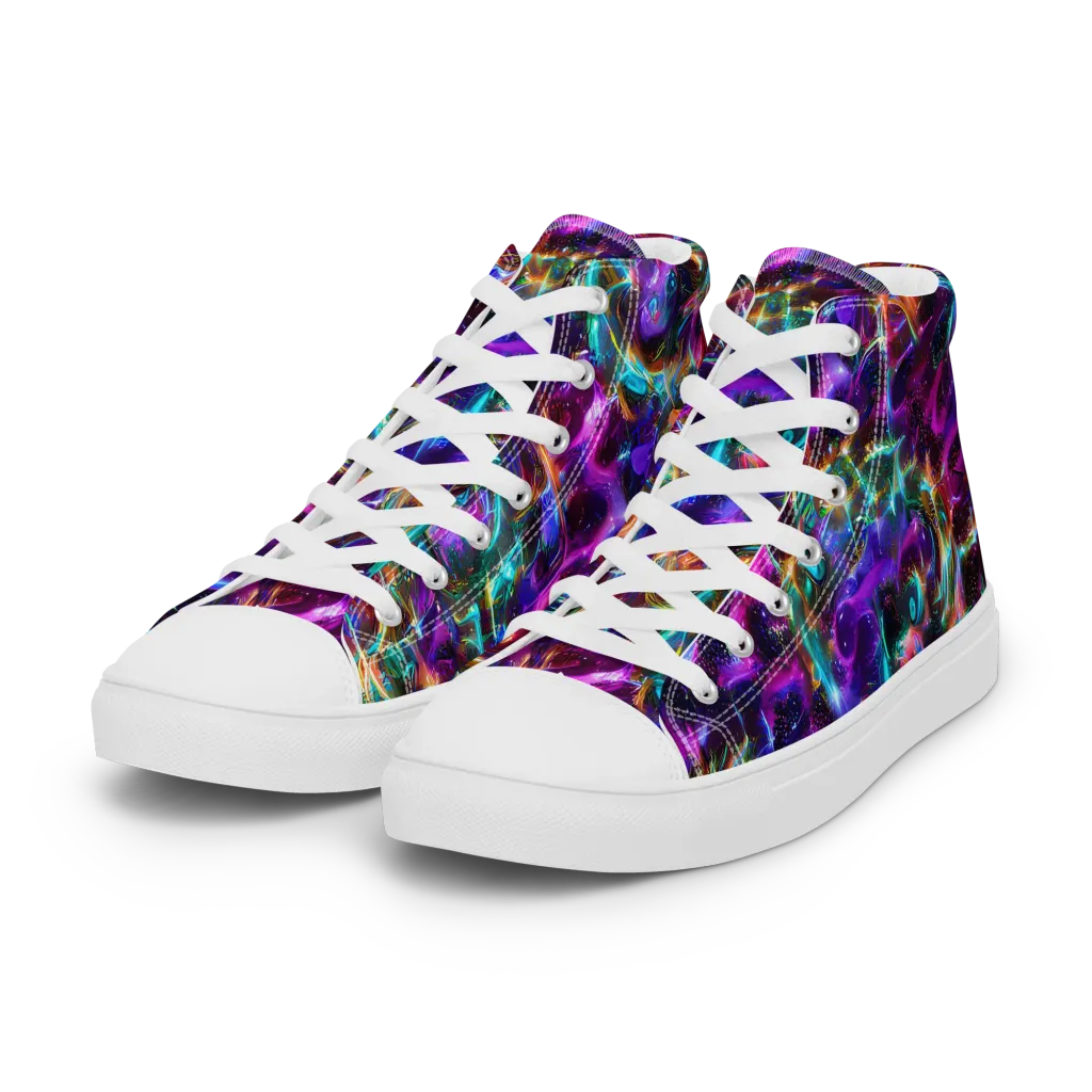 Magenta Mirage on Women's High Top Canvas Shoes — Left Front