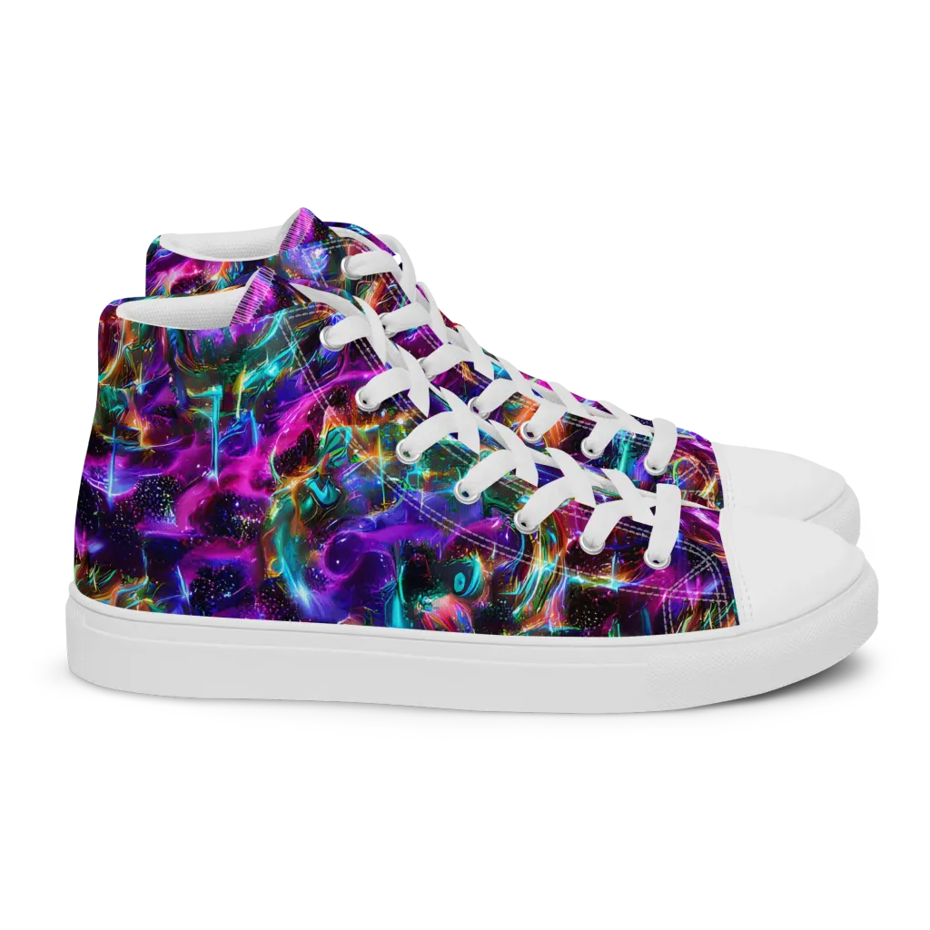 Magenta Mirage on Women's High Top Canvas Shoes — Right