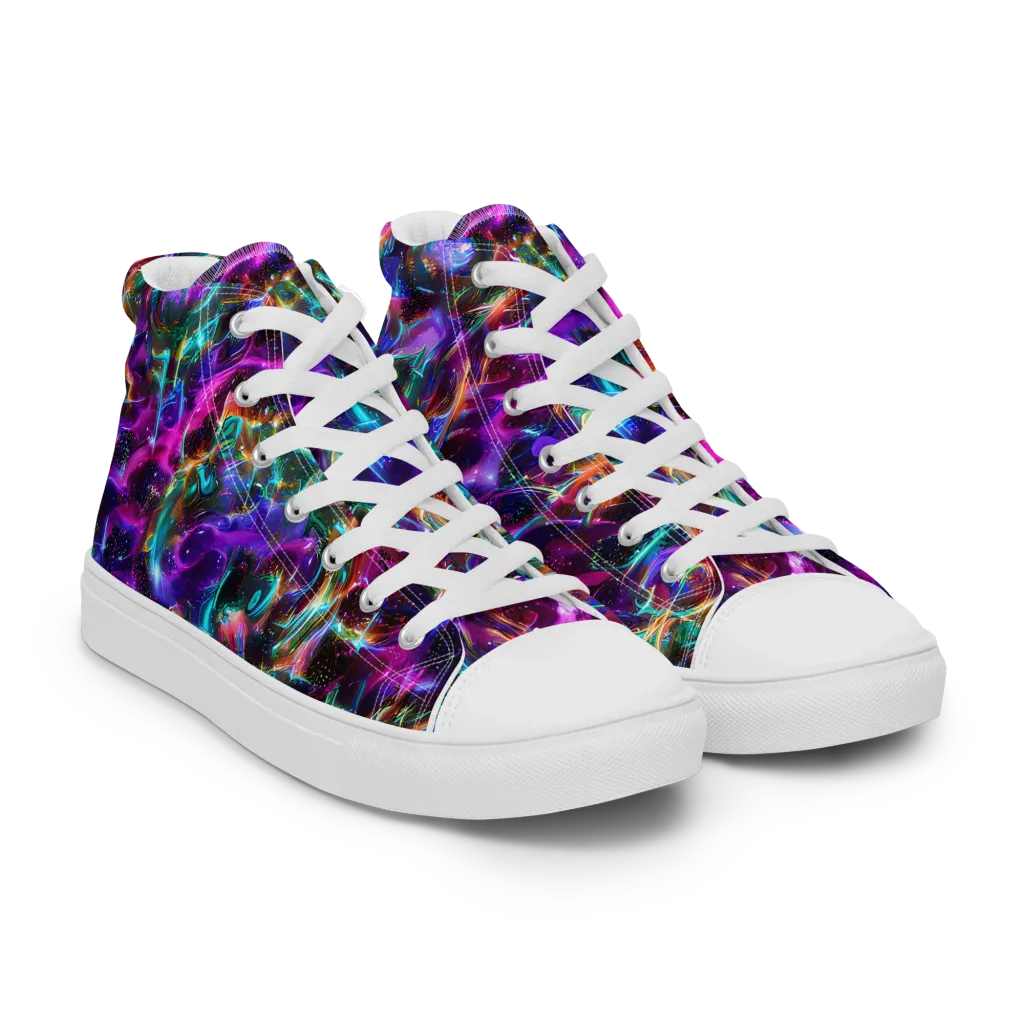 Magenta Mirage on Women's High Top Canvas Shoes — Right Front