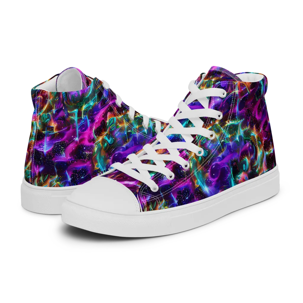 Magenta Mirage on Women's High Top Canvas Shoes — Left