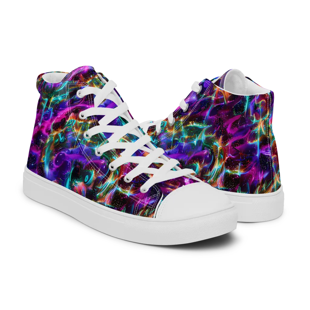 Magenta Mirage on Women's High Top Canvas Shoes — Right