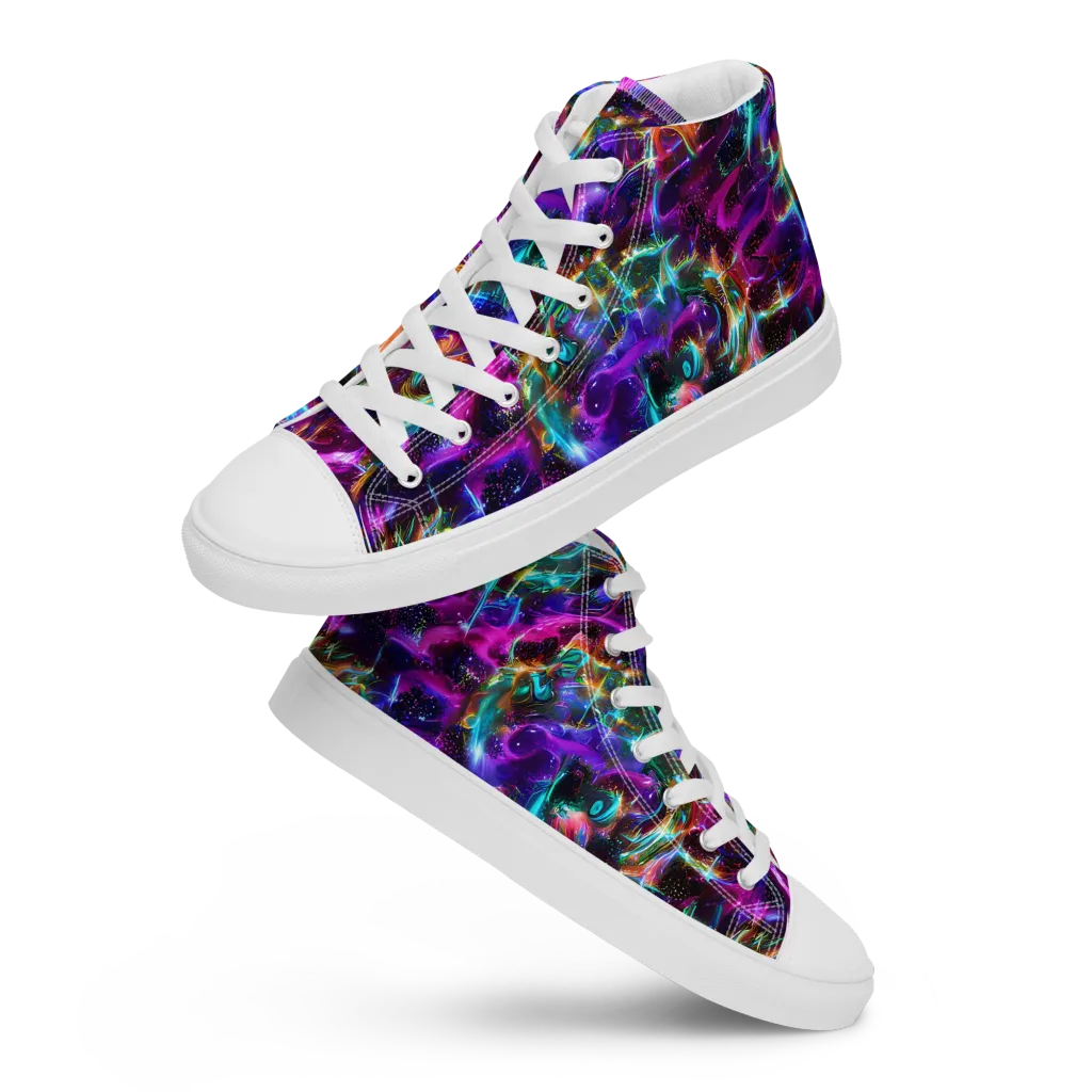 Magenta Mirage on Women's High Top Canvas Shoes — Front