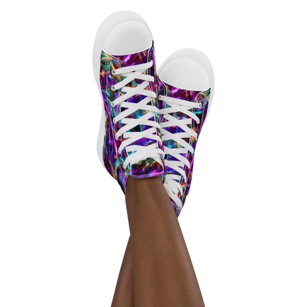 Magenta Mirage on Women's High Top Canvas Shoes — Front