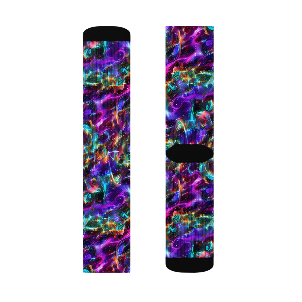 Magenta Mirage on Socks — Left Sock