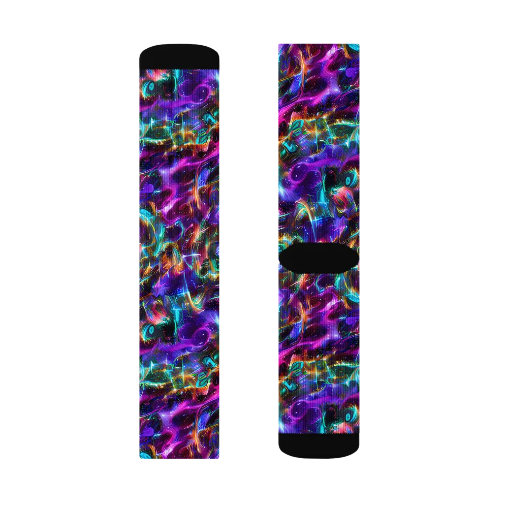 Magenta Mirage on Socks — Right Sock