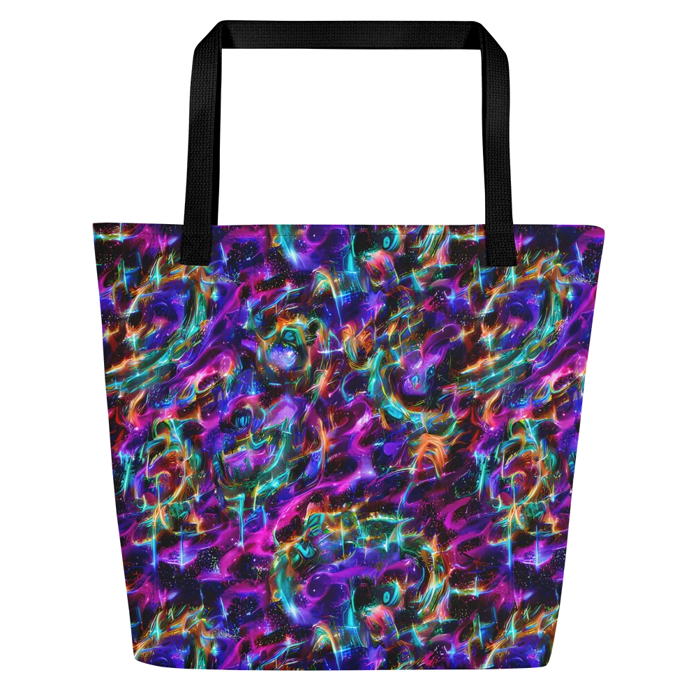 Magenta Mirage on Large Tote Bag W/ Pocket — Front