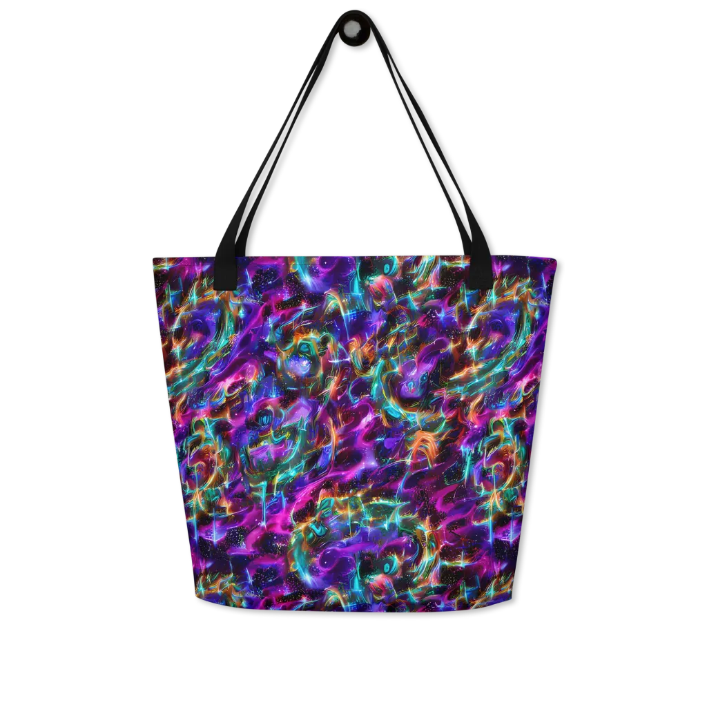 Magenta Mirage on Large Tote Bag W/ Pocket — Front