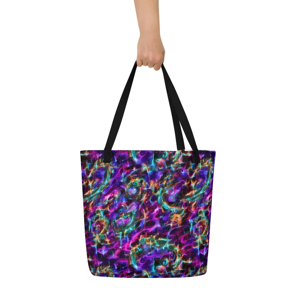 Magenta Mirage on Large Tote Bag W/ Pocket — Front