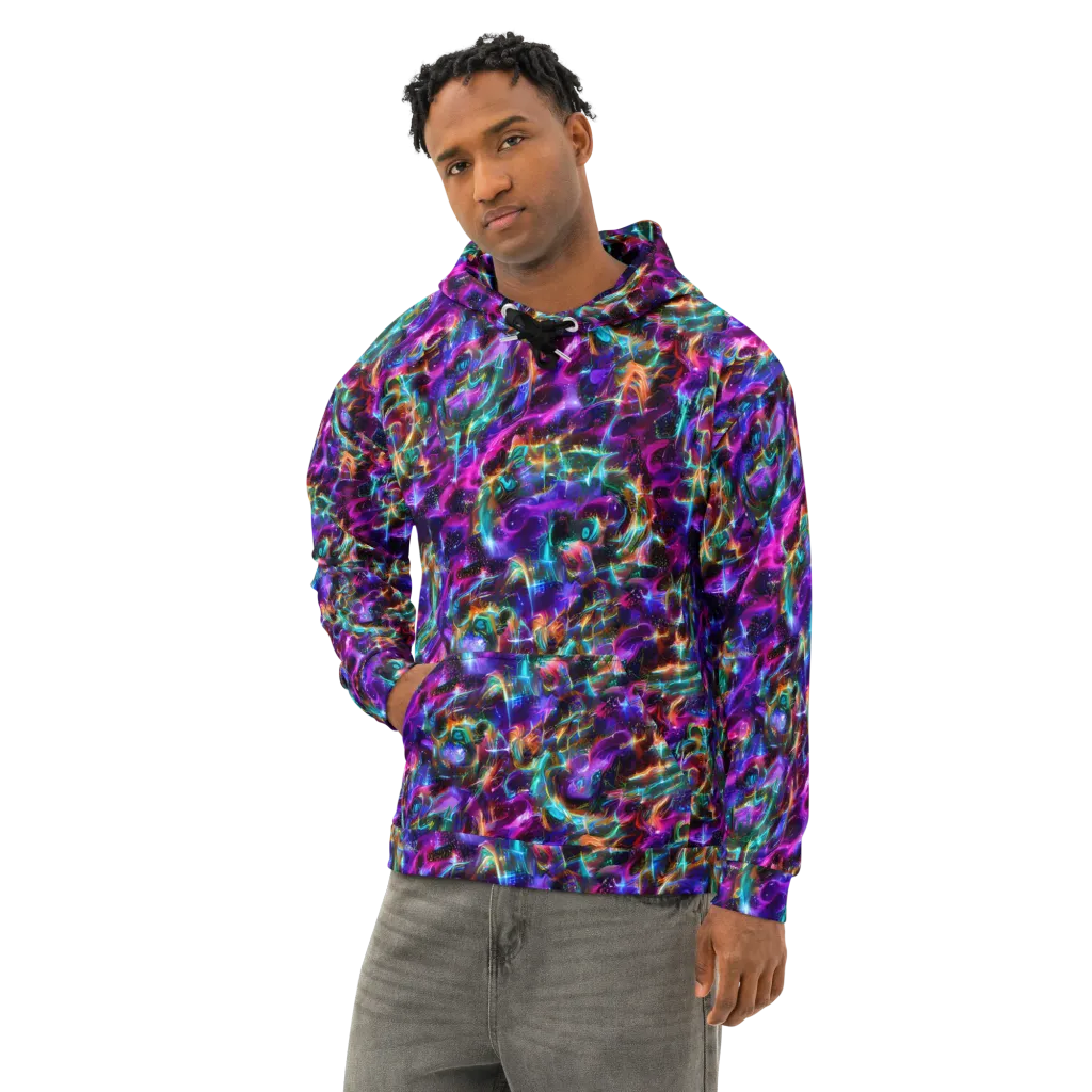 Magenta Mirage on Cotton Hoodie — Left Front