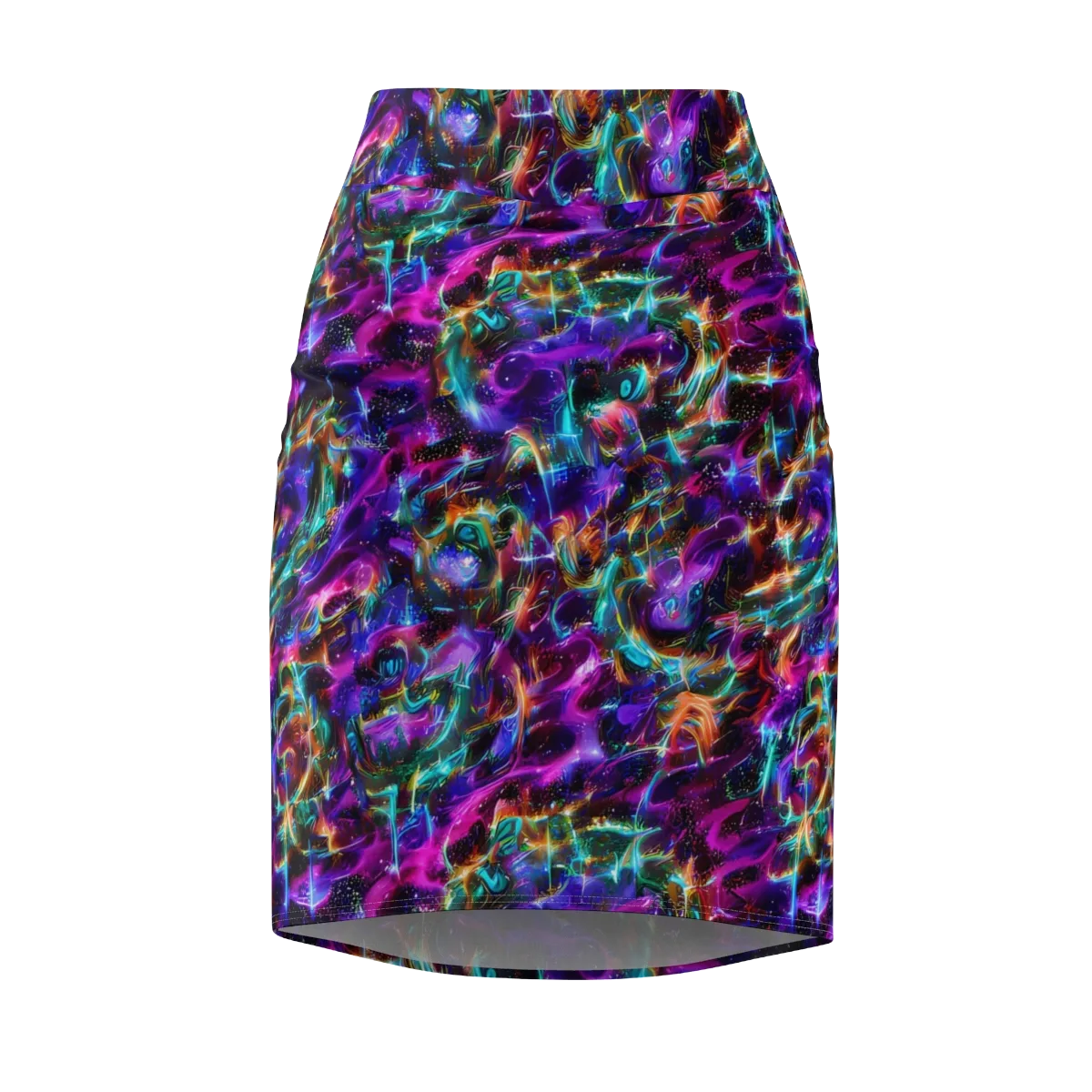 Magenta Mirage on Pencil Skirt — Front