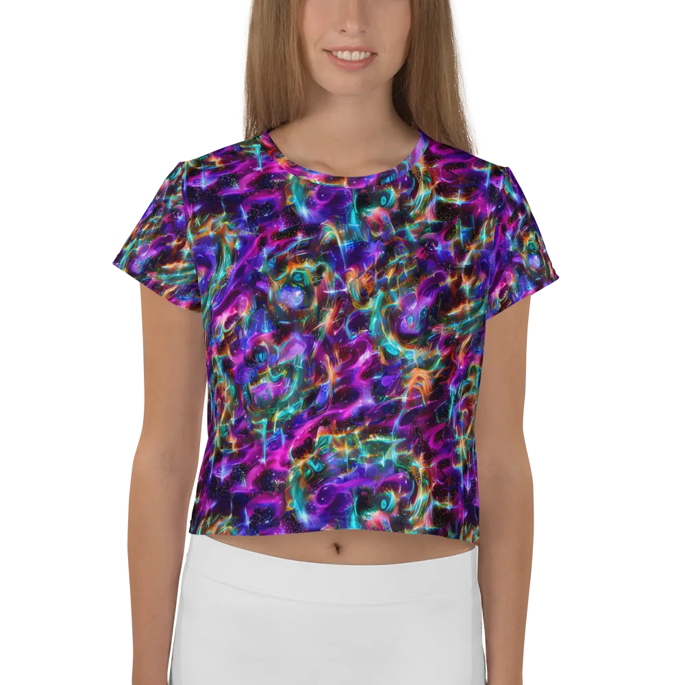 Magenta Mirage on Crop Tee — Front