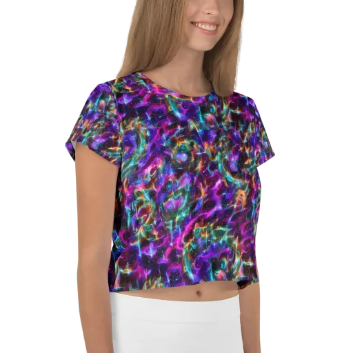 Magenta Mirage on a Crop Tee