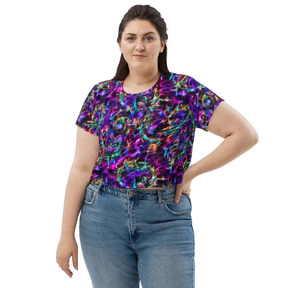 Magenta Mirage on Crop Tee — Front