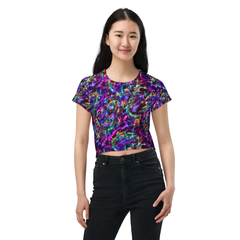 Magenta Mirage on Crop Tee — Front
