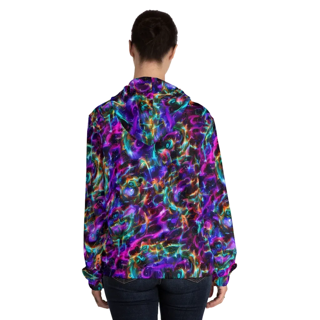 Magenta Mirage on Women's Full-Zip Hoodie — Back On Person