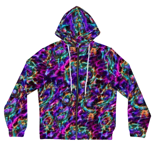 Magenta Mirage on a Women's Full-Zip Hoodie