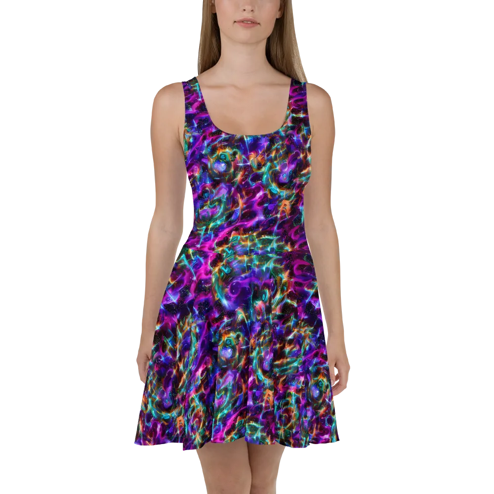 Magenta Mirage on Skater Dress — Front