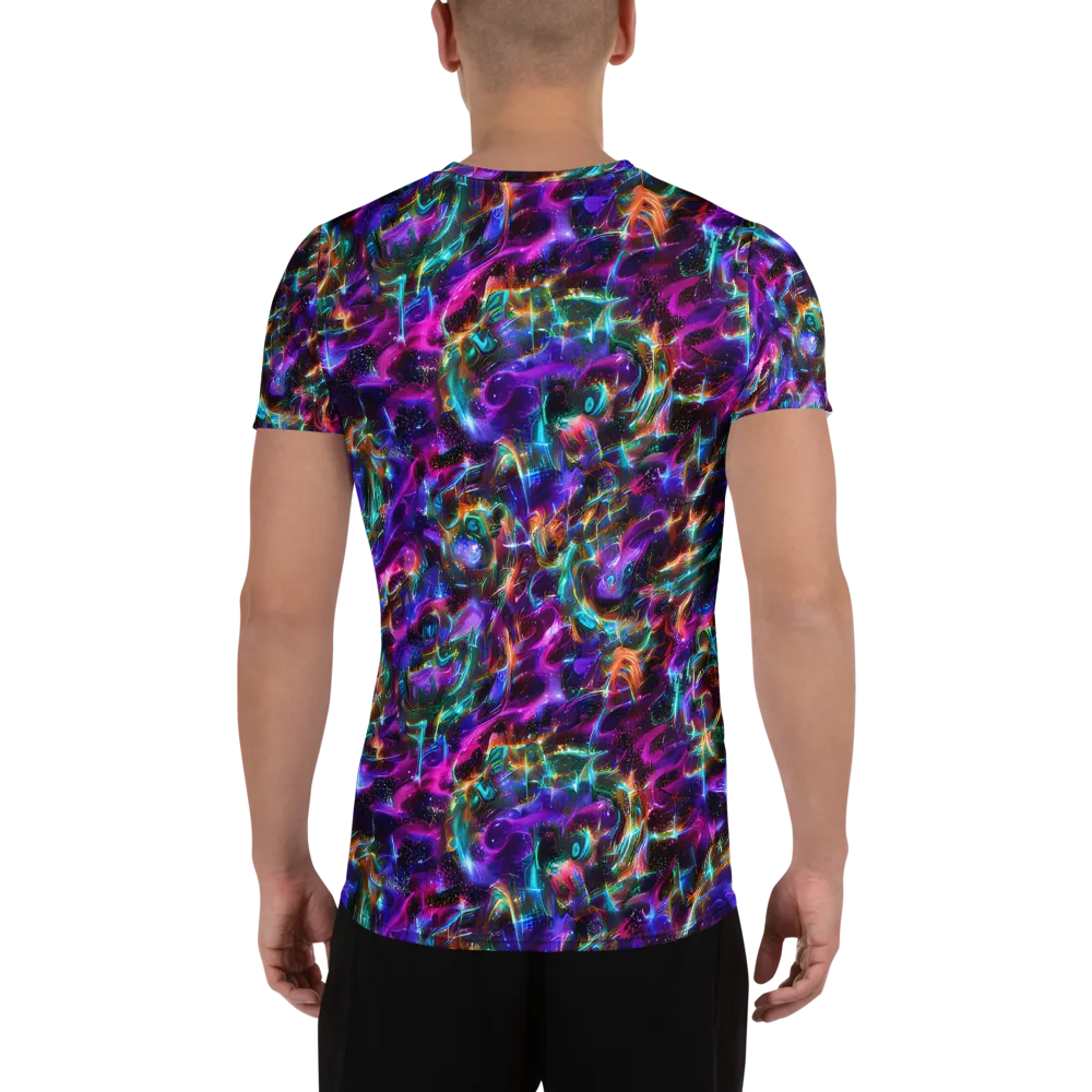Magenta Mirage on Men's Athletic T-Shirt — Back