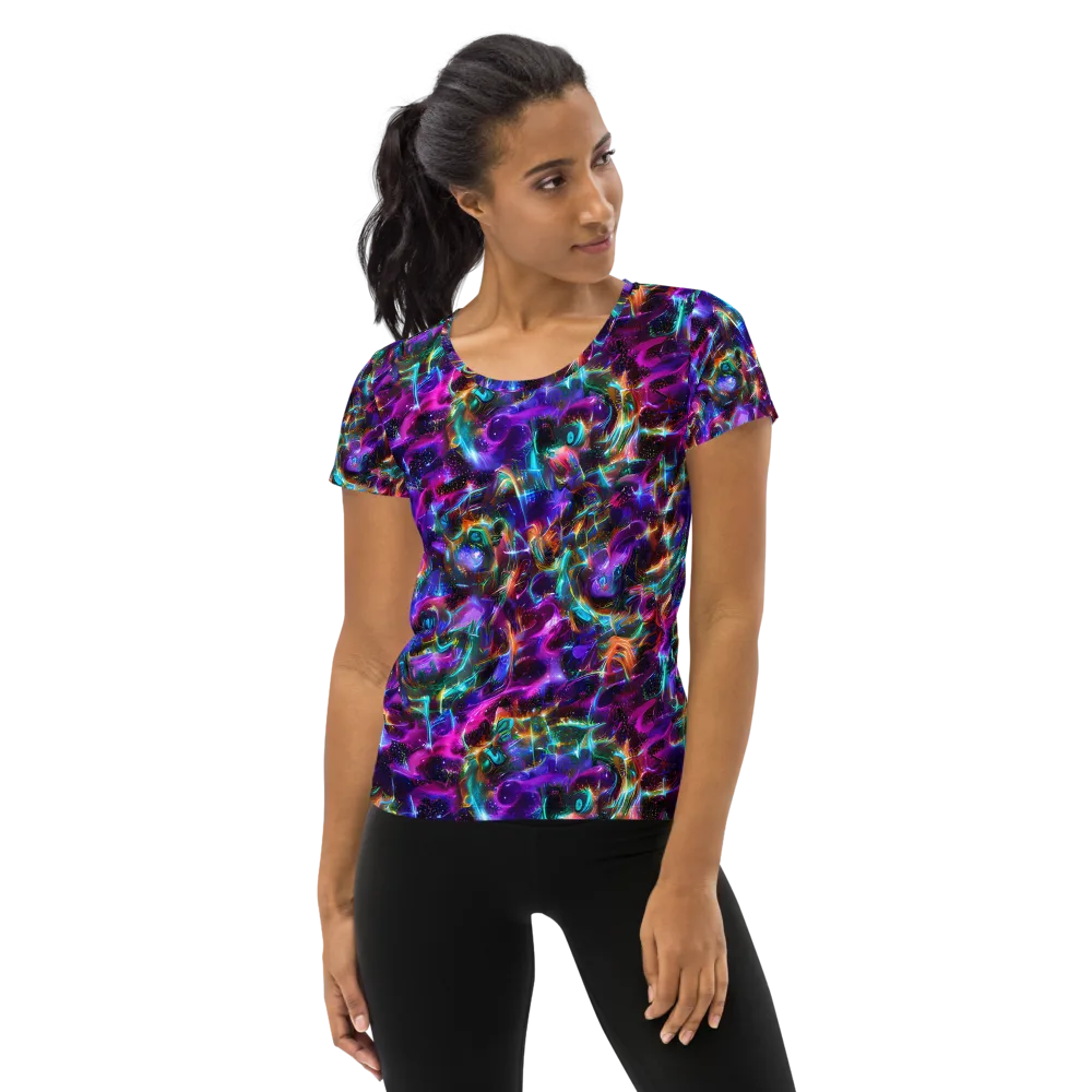 Magenta Mirage on Women's Athletic T-Shirt — Front