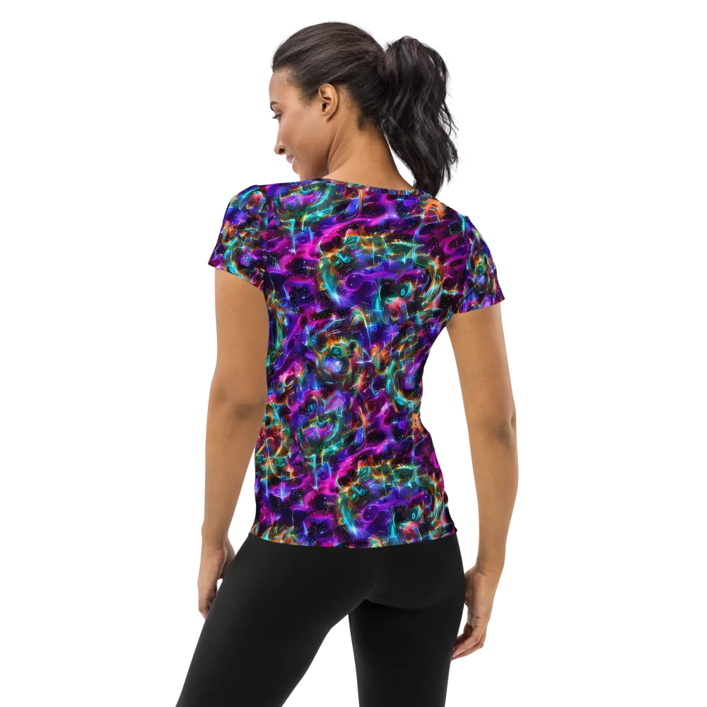 Magenta Mirage on Women's Athletic T-Shirt — Back