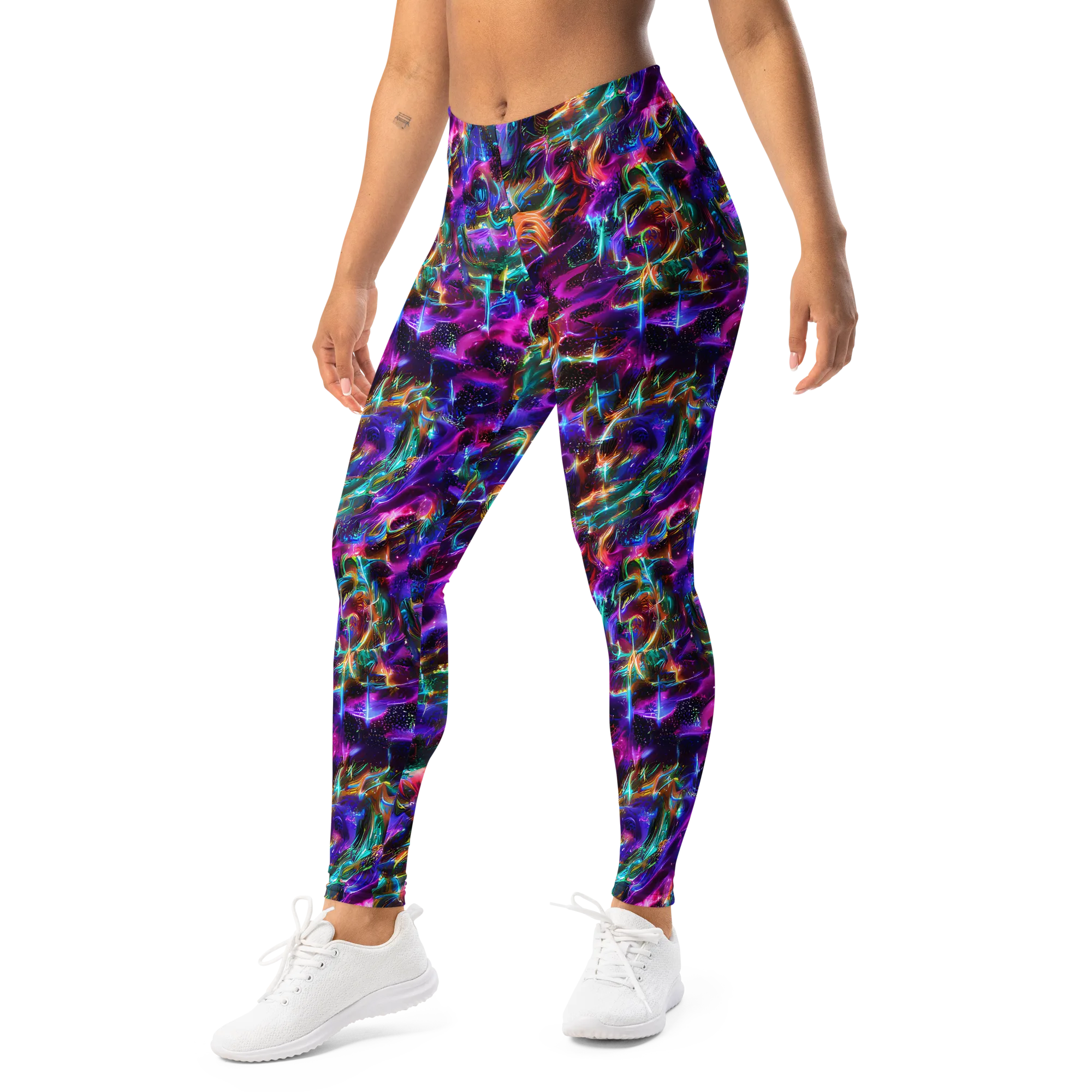 Magenta Mirage on Leggings — Left Front