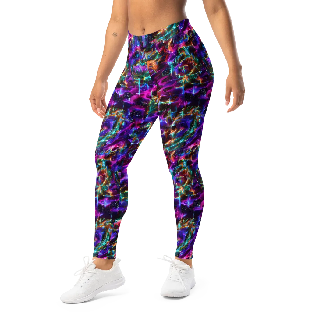 Magenta Mirage on Leggings — Left Front