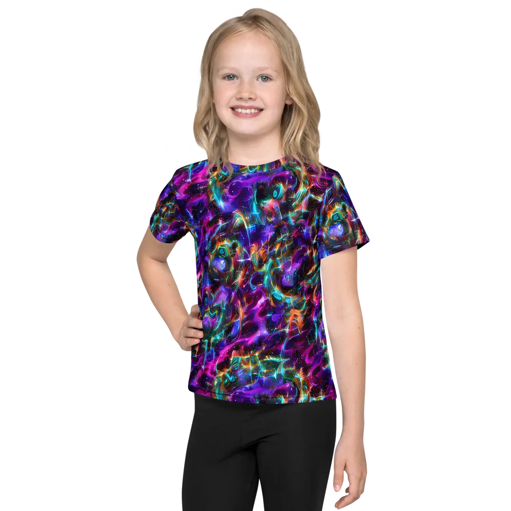 Magenta Mirage on Kids Crew Neck T-Shirt — Front