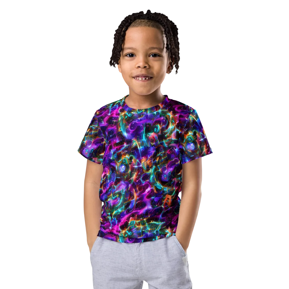 Magenta Mirage on Kids Crew Neck T-Shirt — Front