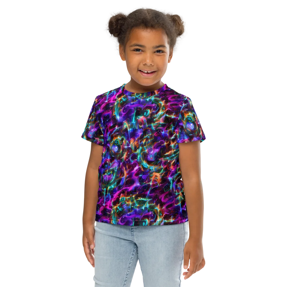 Magenta Mirage on Kids Crew Neck T-Shirt — Front