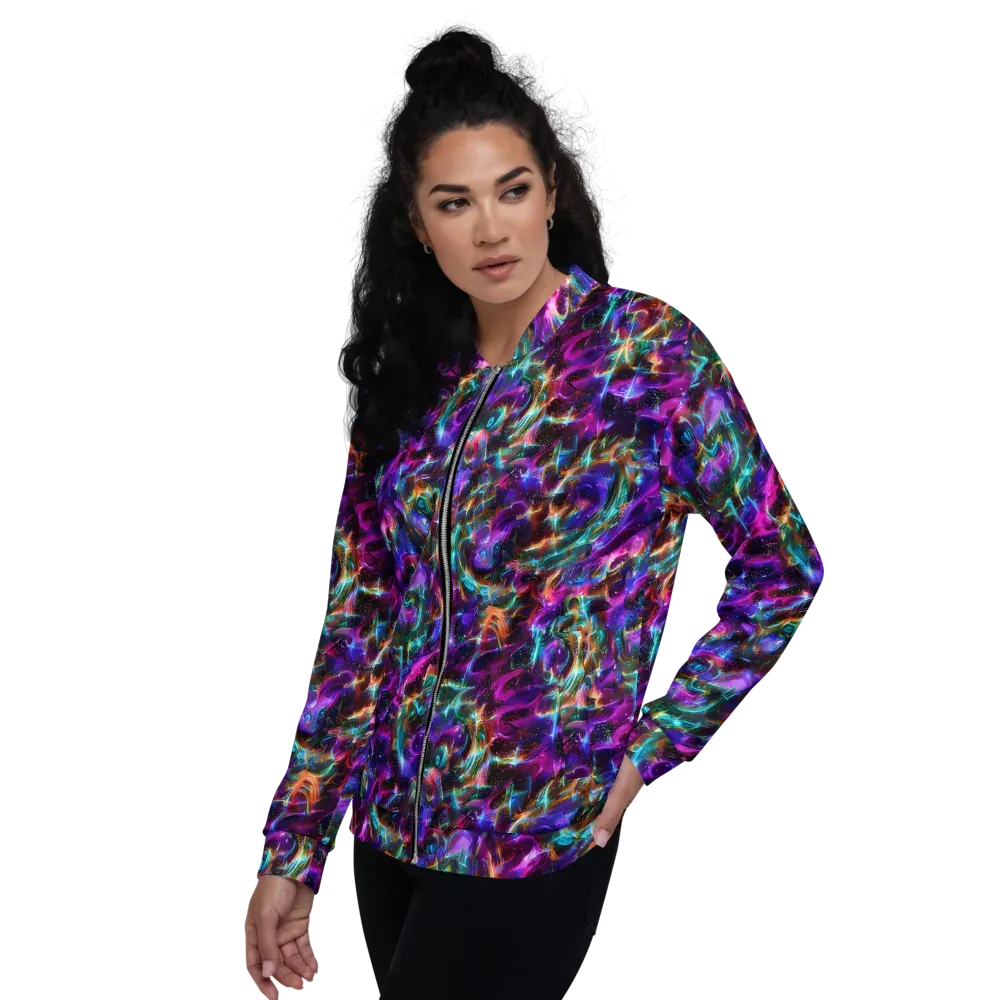 Magenta Mirage on Bomber Jacket — Left