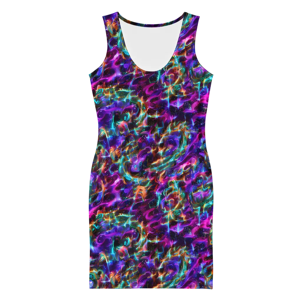 Magenta Mirage on Bodycon Dress — Front