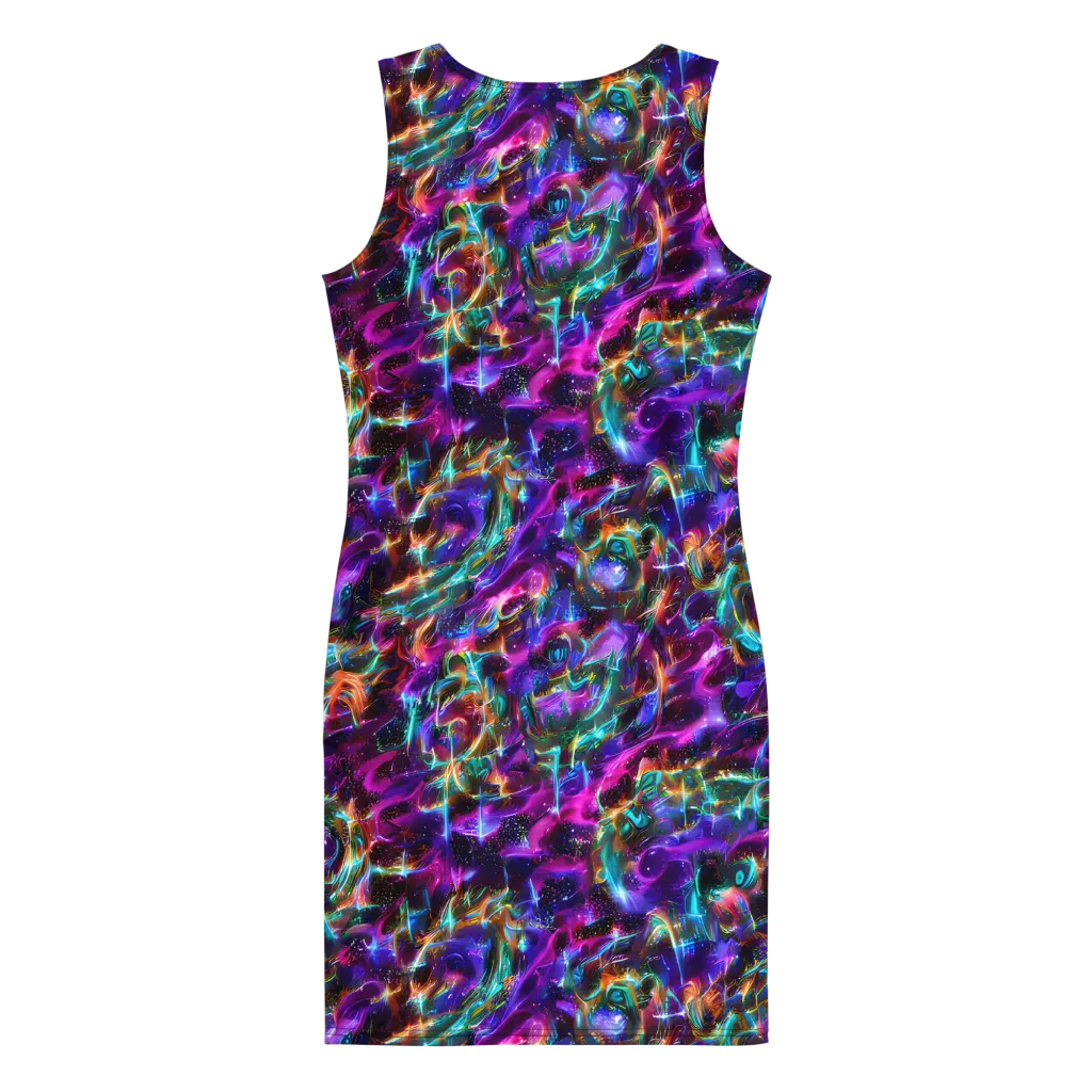 Magenta Mirage on Bodycon Dress — Back