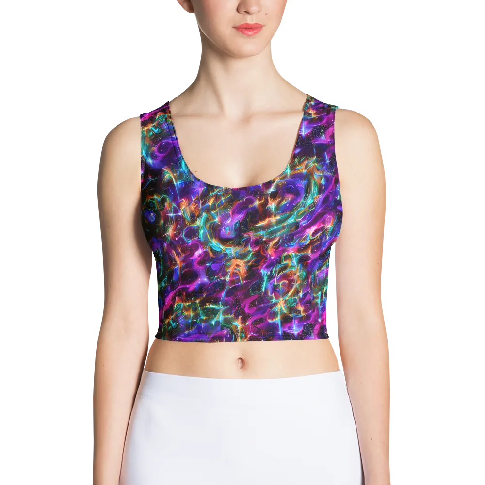 Magenta Mirage on Crop Top — Front