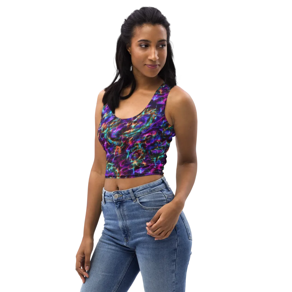 Magenta Mirage on Crop Top — Left Front
